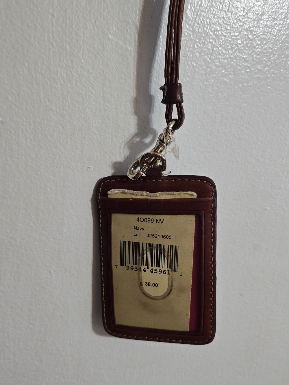 Dooney & Bourke Navy and Brown Logo Card Holder Lanyard - Picture 4 of 4
